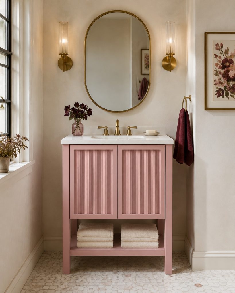 Claire vanity taged pressed flower