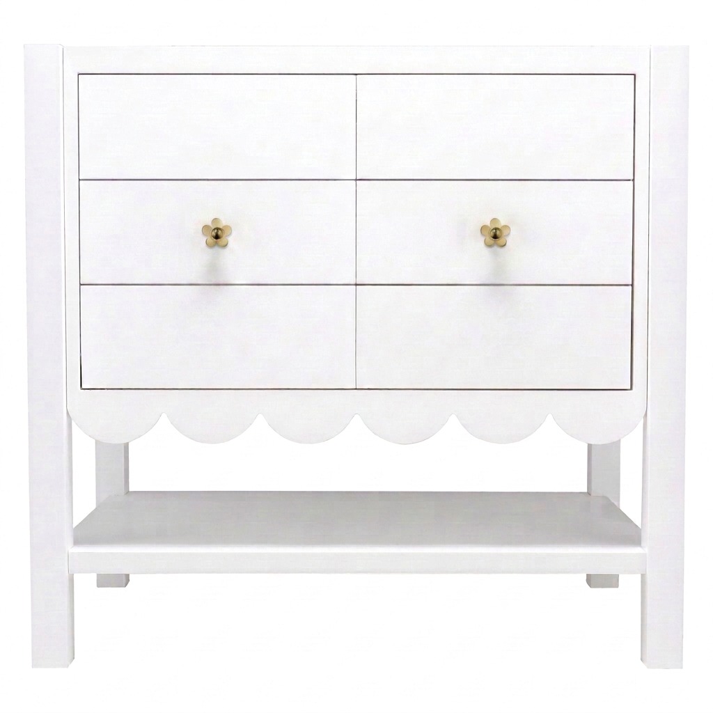 Alice Scallop Valance Vanity front view