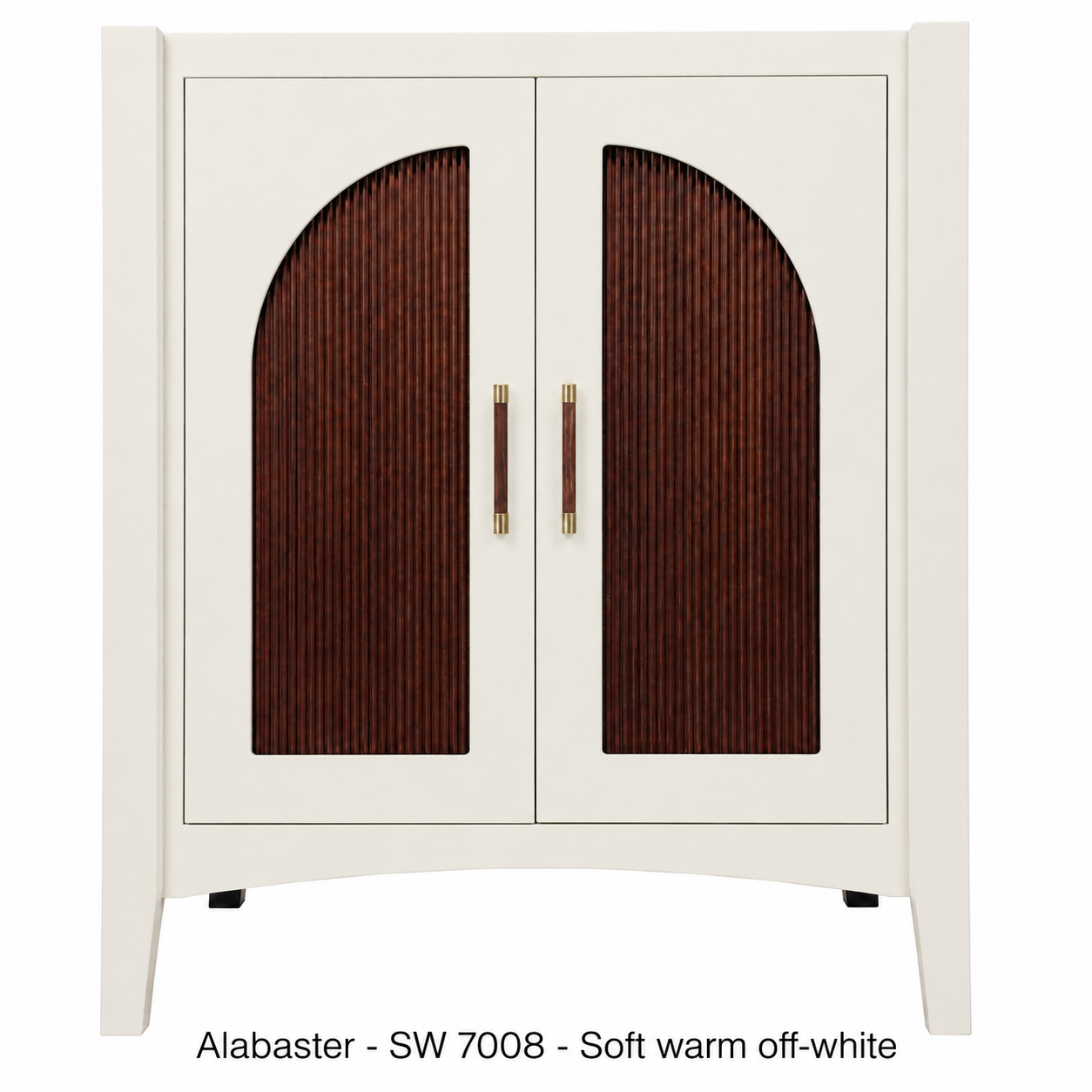 Arden Reeded Walnut Vanity in Alabaster